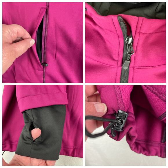 Ulla Popken Hyprar Pink Knit Zip Pockets Hooded Activewear Jacket Plus 28/30 - Picture 5 of 9